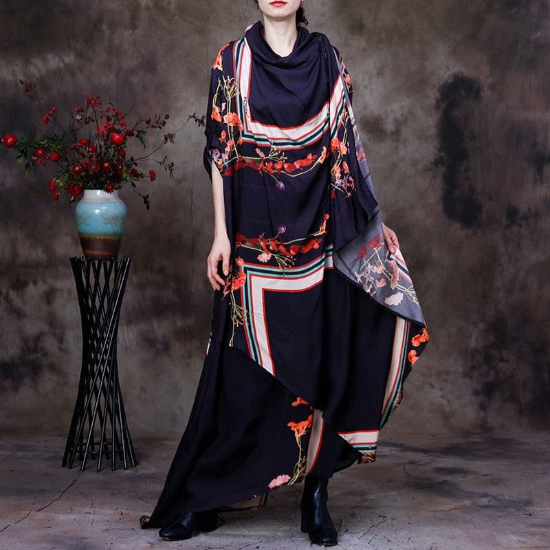 Buddha Trends Dress Robe longue vintage à fleurs Lucie Rose | Nirvana