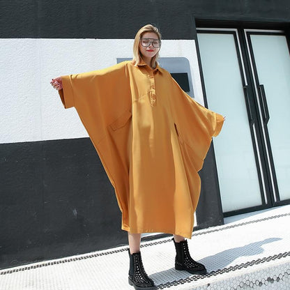 Buddha Trends Dress Millennial Oversized Batwing Shirt Dress | Millennials