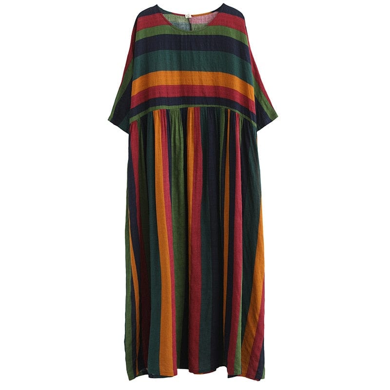 Φόρεμα Buddha Trends Multi / One Size Retro Rainbow Ριγέ Φαρδύ Φόρεμα