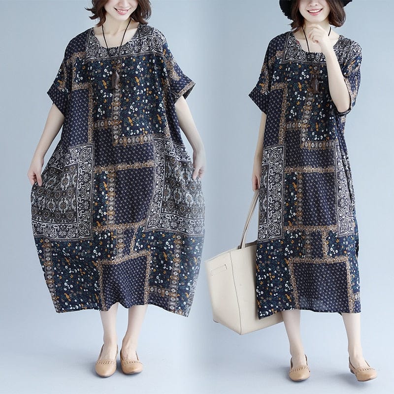 Buddha Trends Dress Multi / One Size Tribal Art Maxi Dress