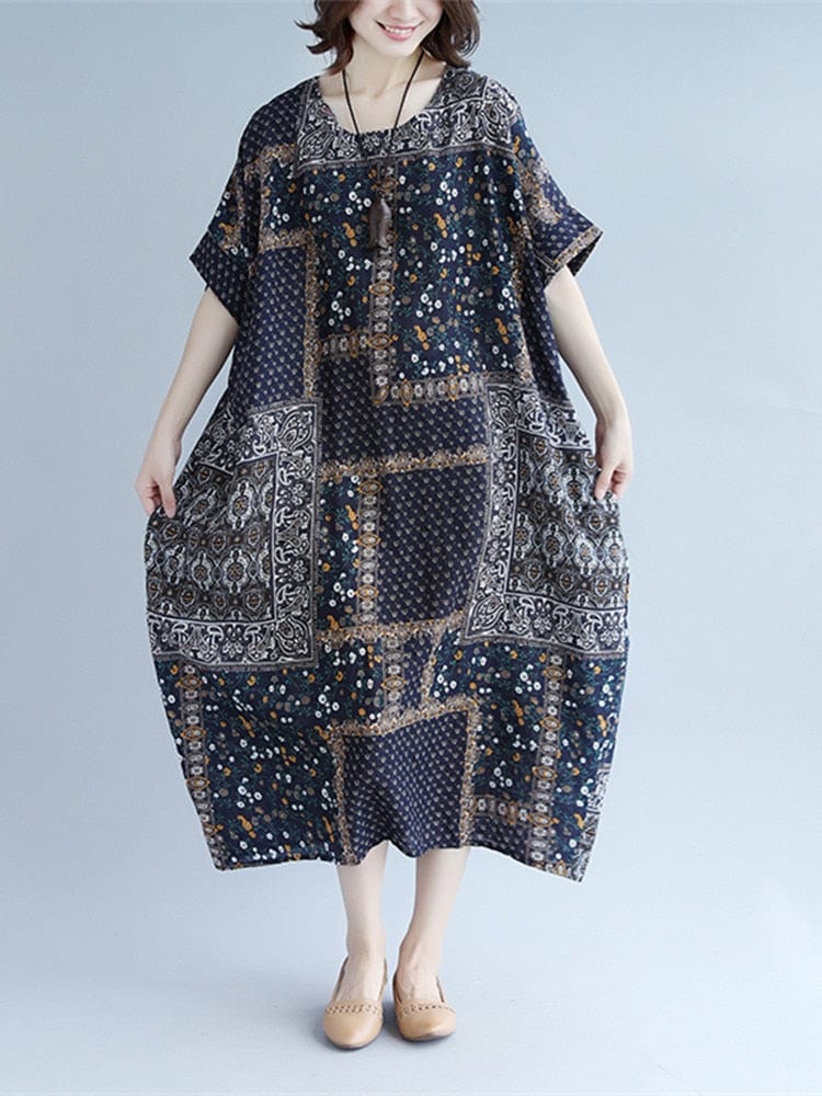 Buddha Trends Dress Multi / One Size Tribal Art Maxi Dress