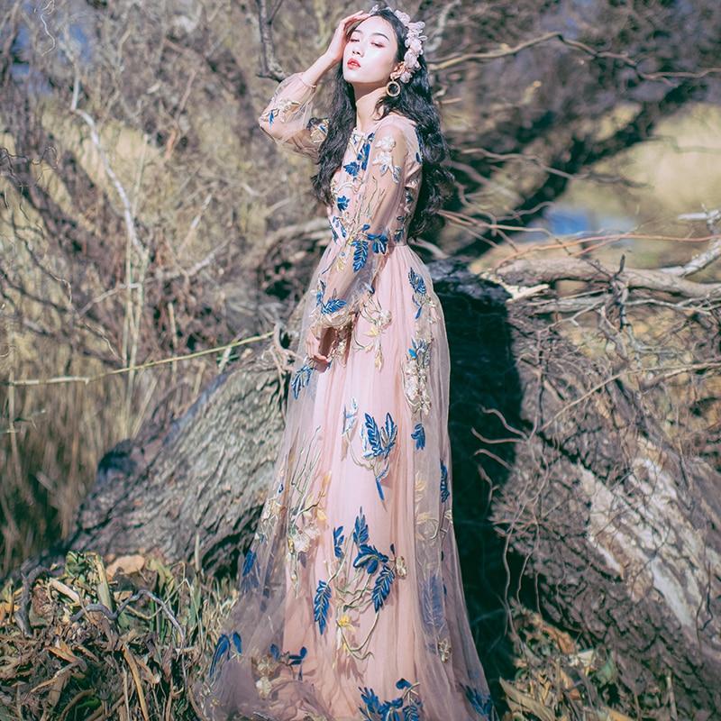 Κεντημένο Voile Bohemian φόρεμα χορού | Μάνταλα