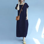 Buddha Trends Dress Abito longuette in cotone vintage blu navy / XL