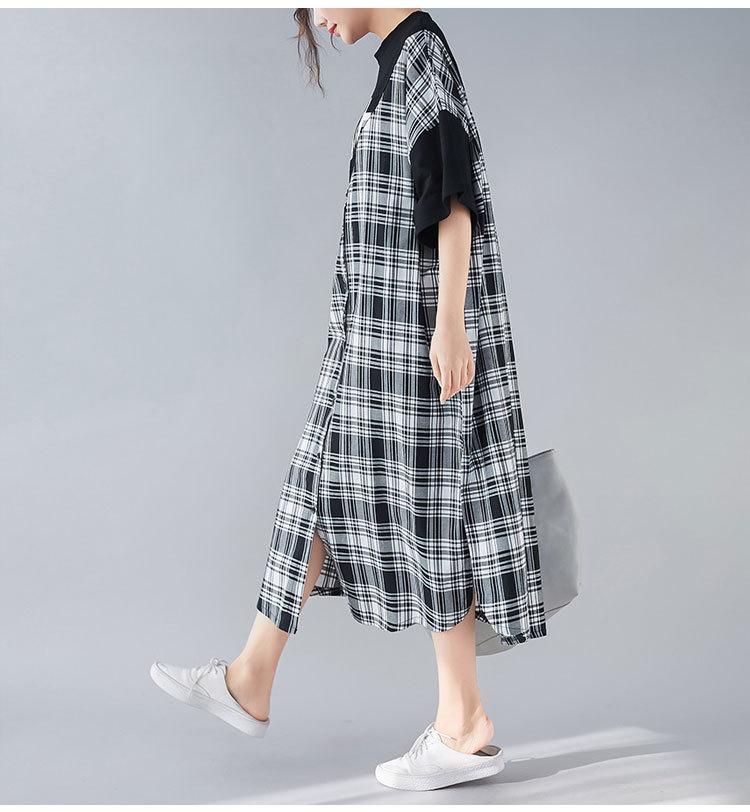 Korean Style Plaid Midi Dress