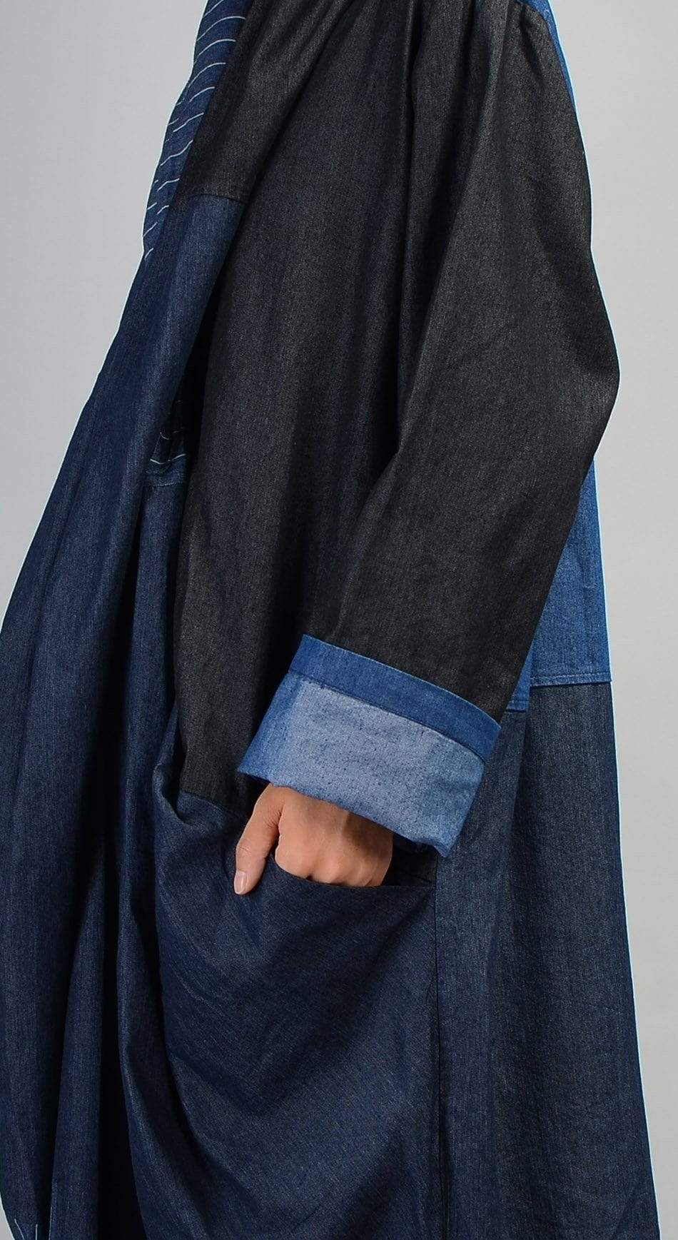 Довга джинсова сукня-олівець в печворку | Нірвана