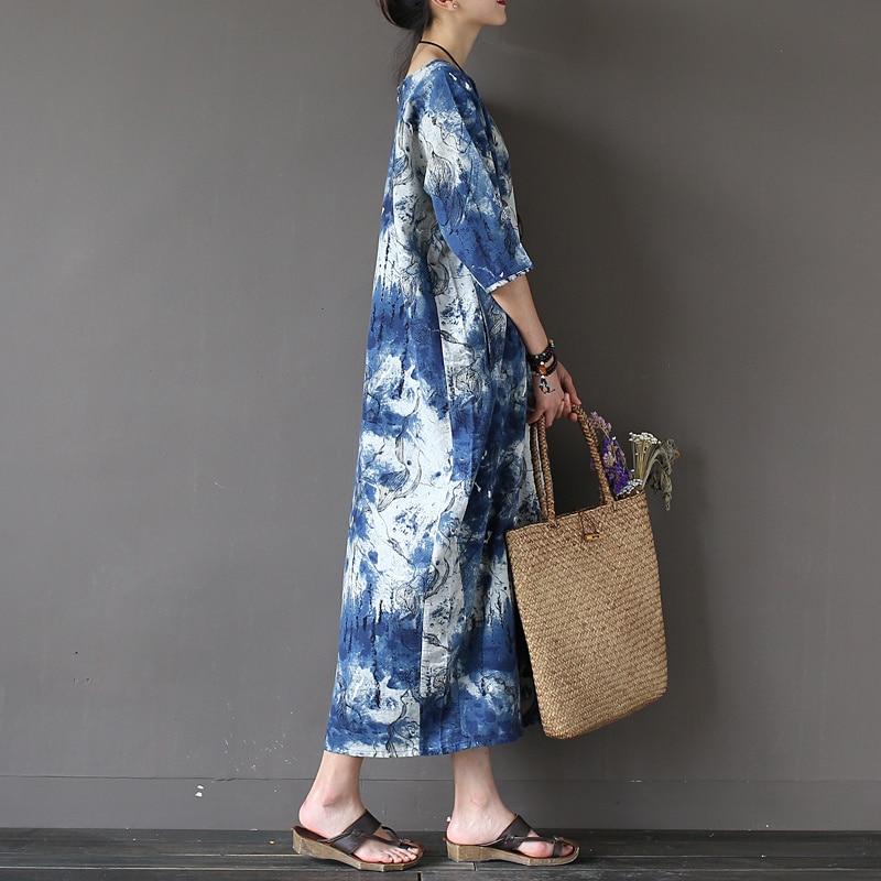 Φόρεμα Buddha Trends One Size / Blue Tie-Dye Tie Dye Ink Abstract Dress