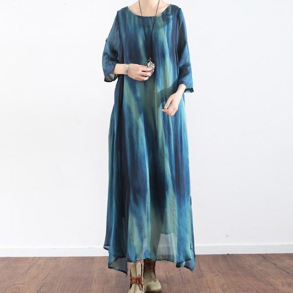 Buddha Trends Kleid, Einheitsgröße/Multi, blaues, fließendes Dragoneye-Kleid