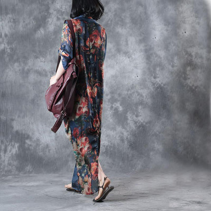 Buddha Trends Dress Taille unique / Multicolore Robe élégante à fleurs bohème | Nirvana