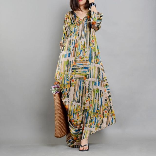 Buddha Trends Dress Satu Ukuran / Multicolor Monet Art Inspired Longgar Dress | nirwana