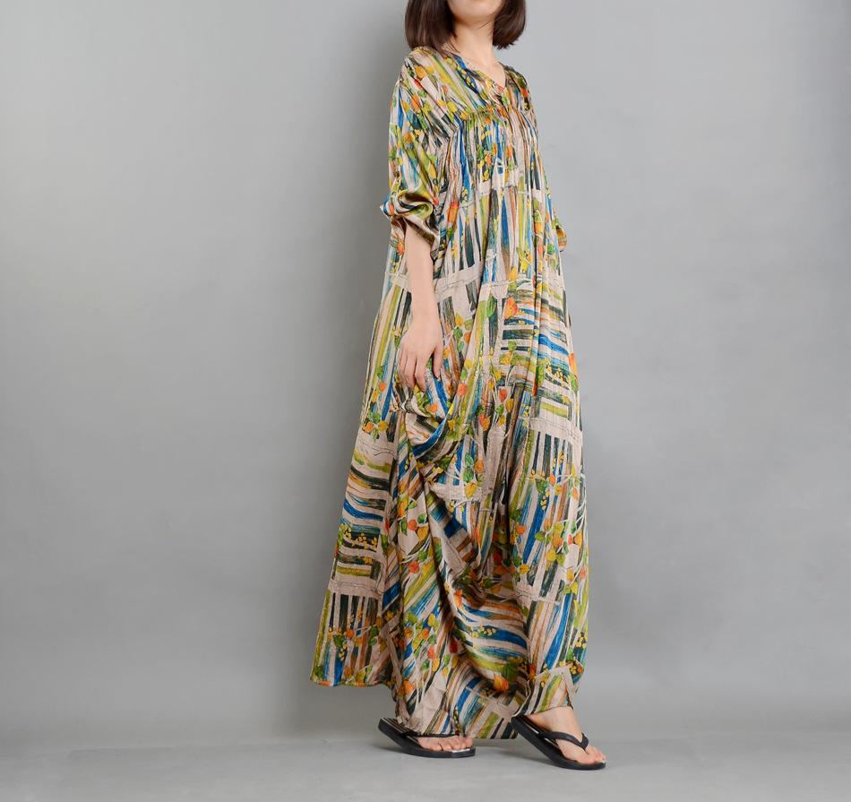 Buddha Trends Dress Satu Ukuran / Multicolor Monet Art Inspired Longgar Dress | nirwana