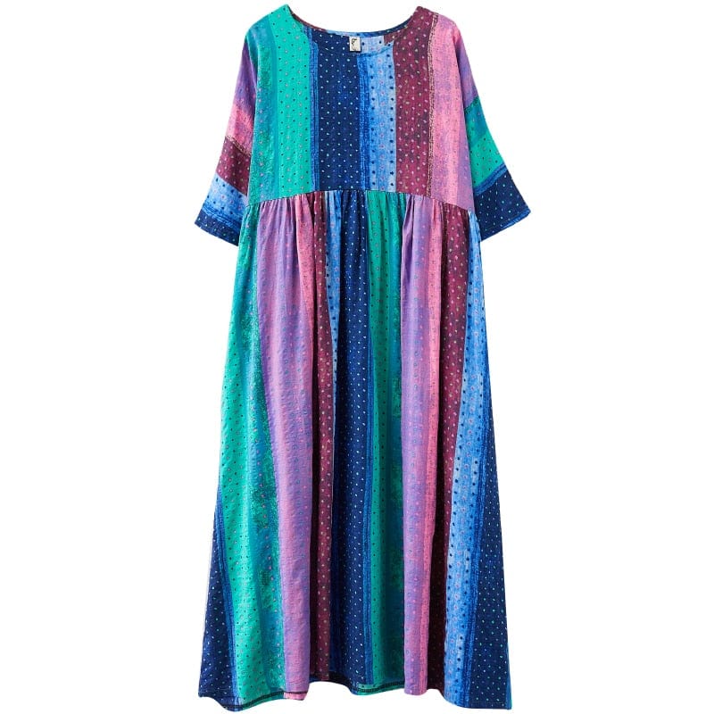 Buddha Trends Dress Robe rayée bohème surdimensionnée taille unique