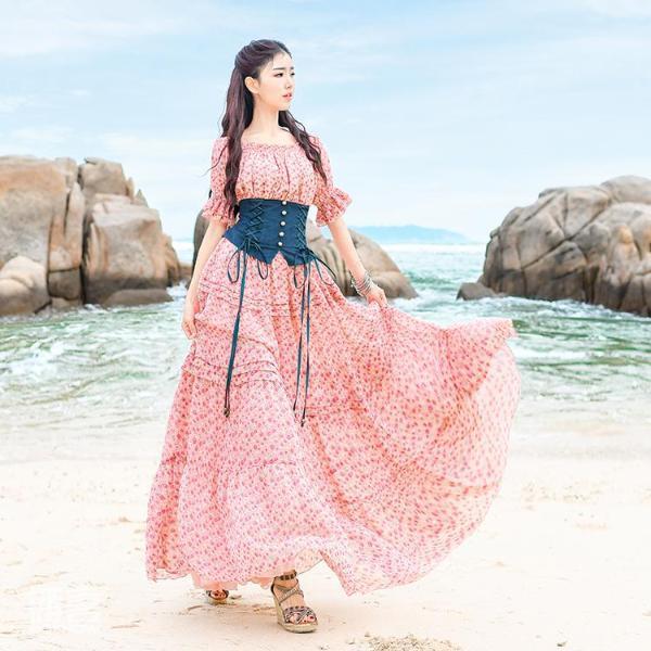 Винтажное богемное розовое шифоновое платье | Мандала