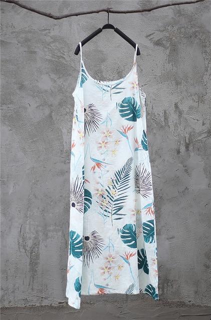 Buddha Trends Dress One Size / White Floral Prints Spaghetti Strap Floral Printed Sundress