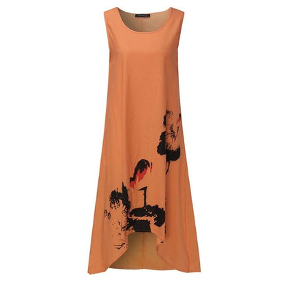 Buddha Trends Dress Orange / S Abito floreale Lily Sun