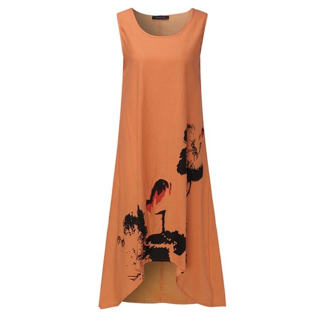 Buddha Trends Dress Orange / S Floral Lily Sun Dress