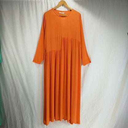 Buddha Trends Dress Pomarańczowa / S Oversized Long Hippie Sukienki