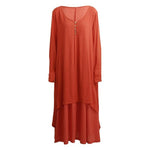 Buddha Trends Dress Orange / XXXL Asymmetrical Double Layered Irene Dress