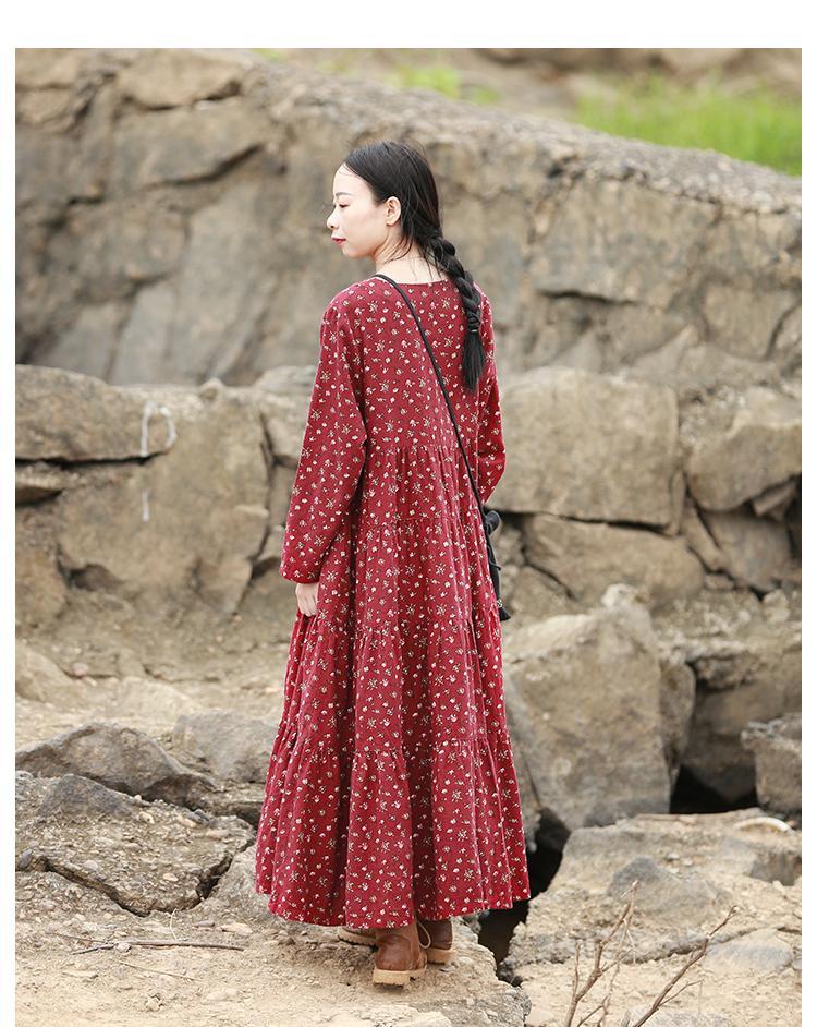 Buddha Trends Dress Oversized Floral Hippie Maxi Dress