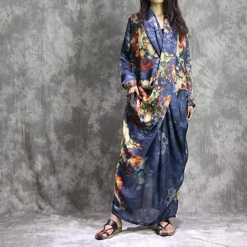 Robe à fleurs indigo pur | Nirvana