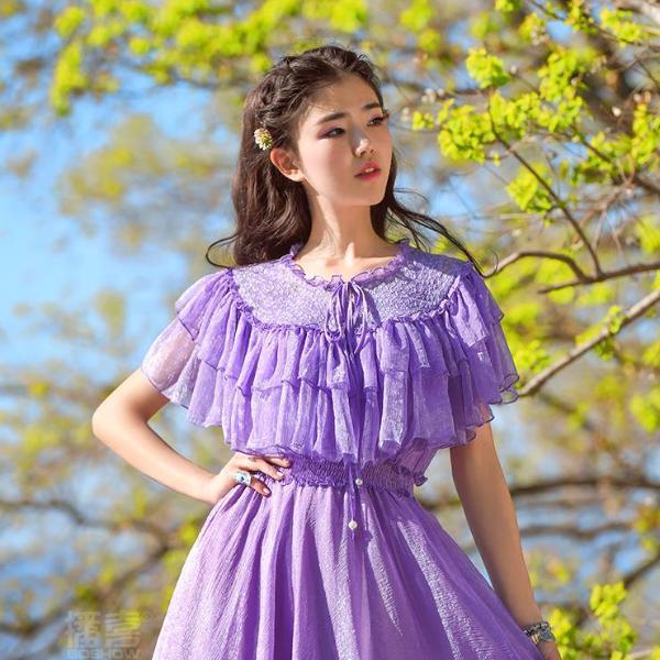 Purple Chiffon Bohemian Prom Dress | Mandala