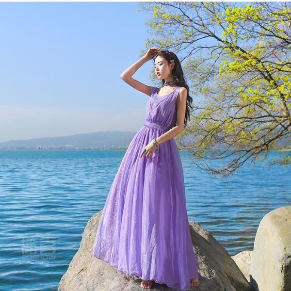 Μωβ Σοφόν Μποέμ Φόρεμα Prom | Μάνταλα