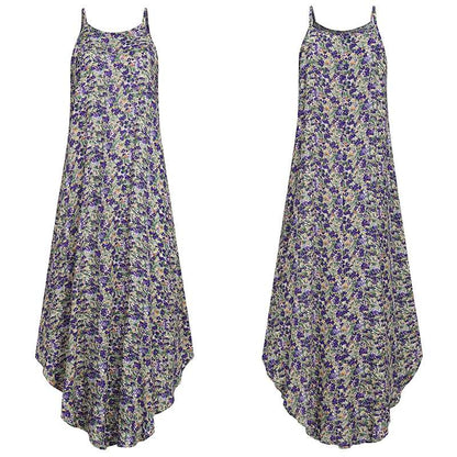 Buddha Trends Dress Violet / S Boho Floral Print Robe d'été grande taille