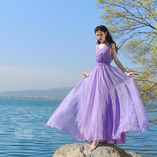 Vintage μοβ μποέμ φόρεμα | Μάνταλα