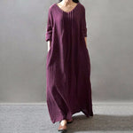 Buddha Trends Dress Viola / XXXL Abito lungo zingaro vintage