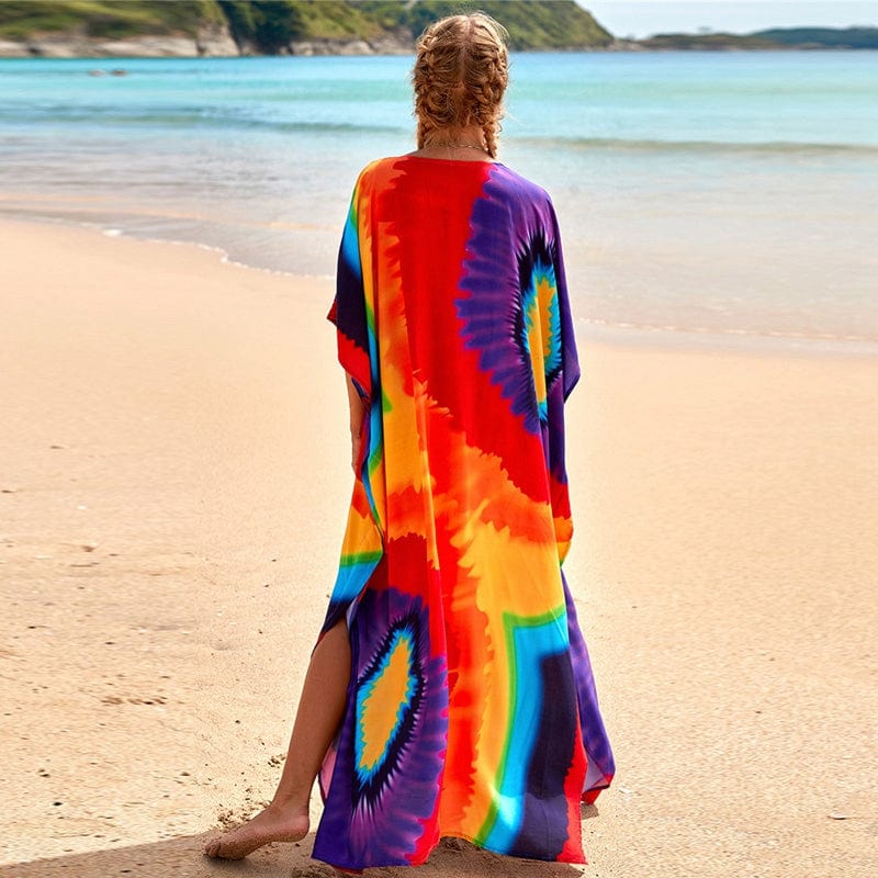 Buddha Trends Dress Rainbow Tie Dye Maxi Dress