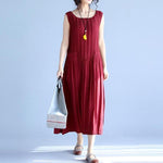 Buddha Trends Dress Red / L Bright Destiny Abito longuette pieghettato