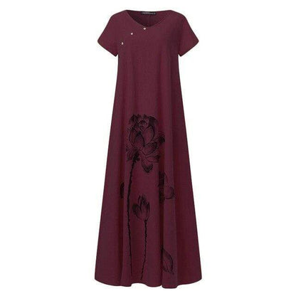 Buddha Trends Dress Rouge / M Soft Enya Lotus Dress