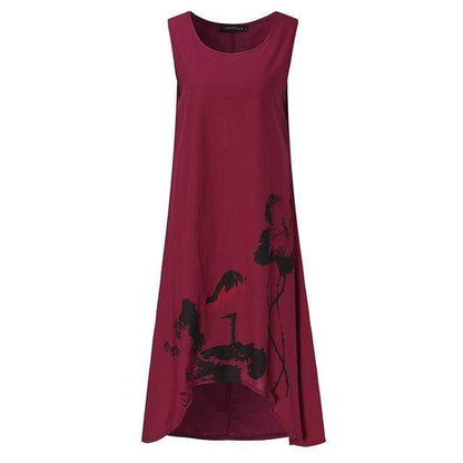 Buddha Trends Dress Red/S Floral Lily Sun Dress