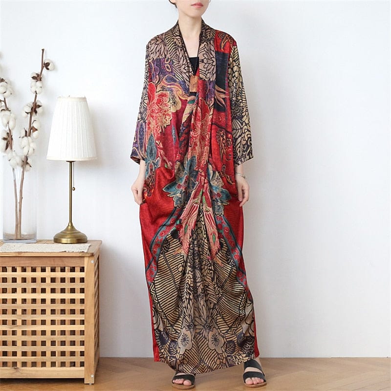 Buddha Trends Dress Silk Chinese Cross Tunic