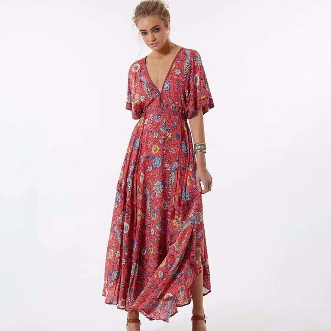 Buddha Trends Šaty Starshine květinové Hippie Maxi šaty