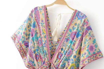 Buddha Trends Dress Starshine Floral Hippie Maxi Dress