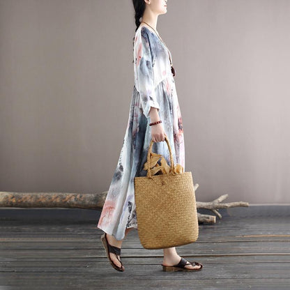 بوذا ترندز فستان سويت سيرينيتي بألوان مائية متوسطة الطول