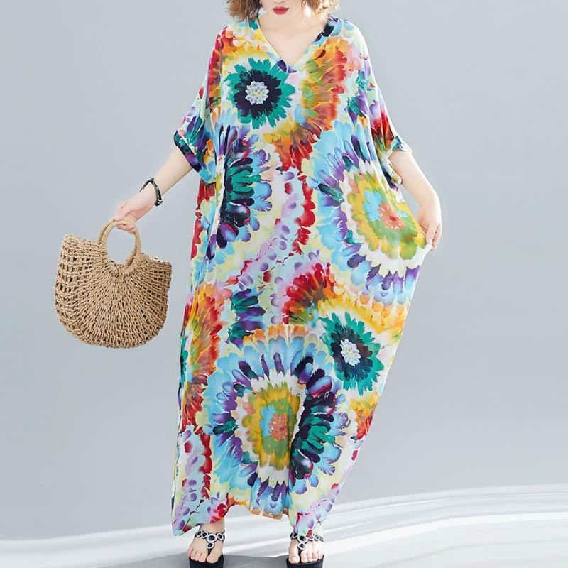 Φόρεμα Buddha Trends Tie-Dye Print Plus Size Hippie Dress