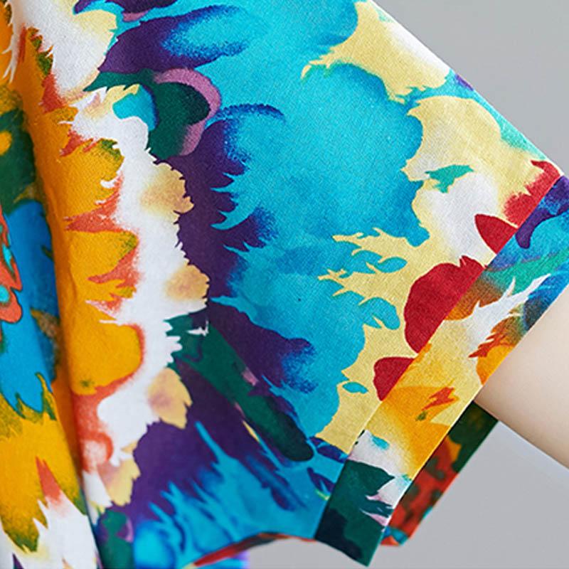 Φόρεμα Buddha Trends Tie-Dye Print Plus Size Hippie Dress