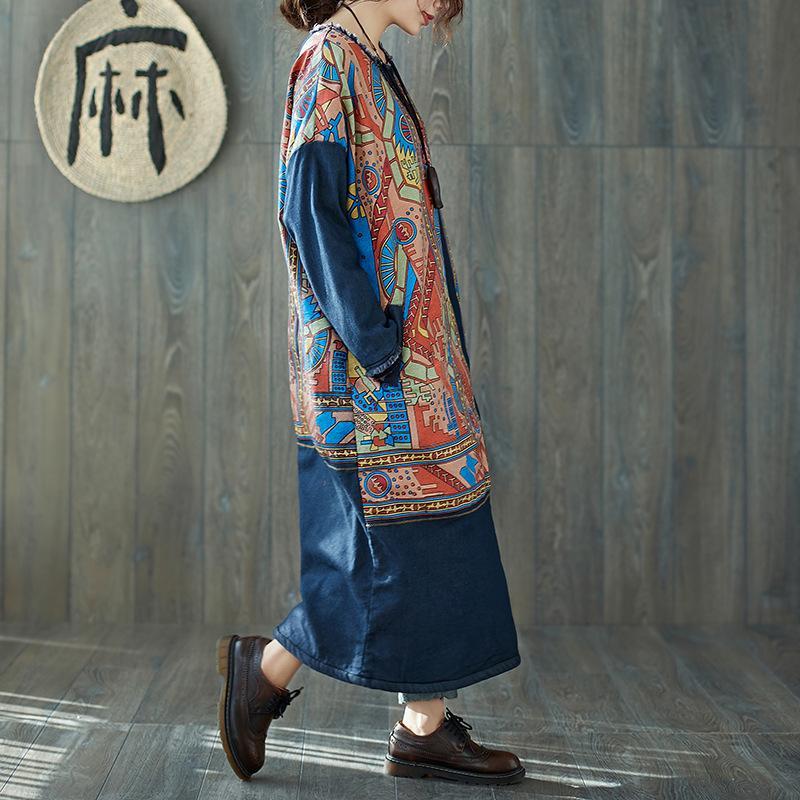 Φόρεμα βαμβακερό Fleece Tribal Art