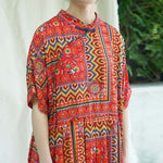 Buddha Trends Dress Tribe Floral Midi Dress | Hippie