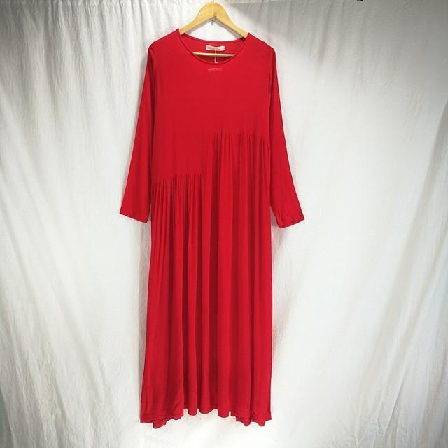 Buddha Trends Dress Яркие красные / оверсайз длинные платья в стиле хиппи