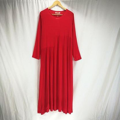 Buddha Trends Dress Vibrant Red / S Oversized långa hippieklänningar