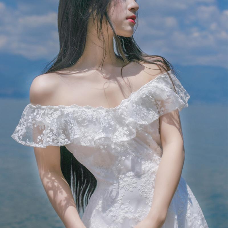 Вінтажна біла мереживна богемна сукня | Мандала