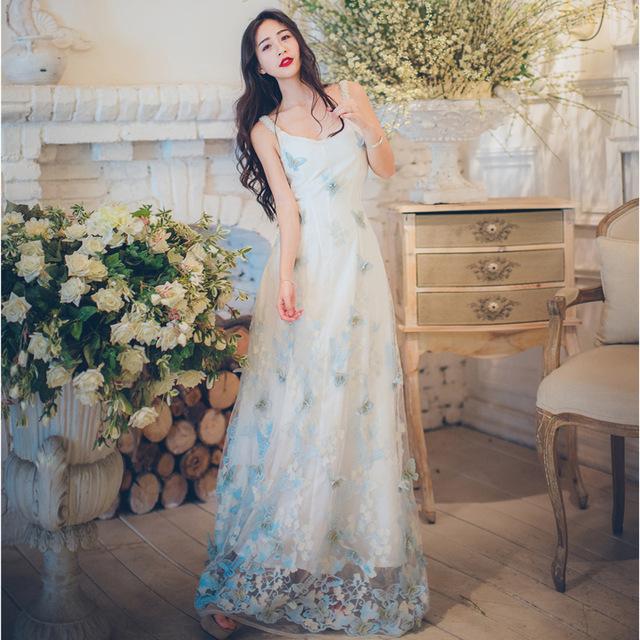 فستان زفاف بوهيمي على شكل فراشة مطرز ثلاثي الأبعاد | ماندالا