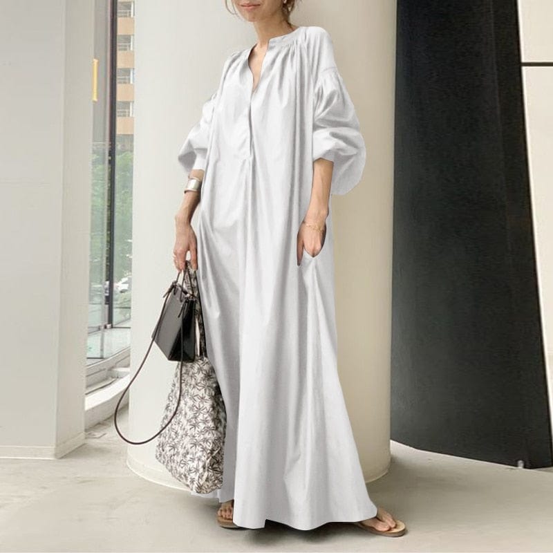 Φόρεμα Buddha Trends λευκό / S Bohemian Vintage Maxi Φόρεμα