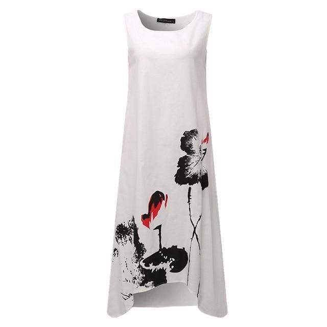 Buddha Trends Dress White / S Floral Lily Sun Dress