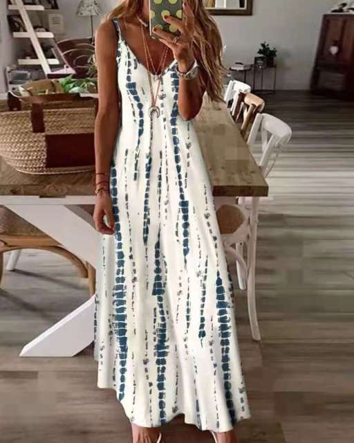 Buddha Trends Dress white / XXXL Boho Chic Tie-Dye Beach Dress