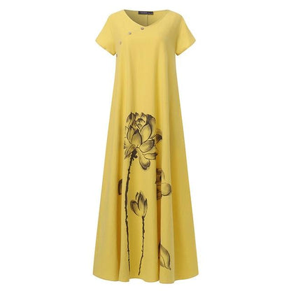 Buddha Trends -mekko keltainen / M Pehmeä Enya Lotus -mekko