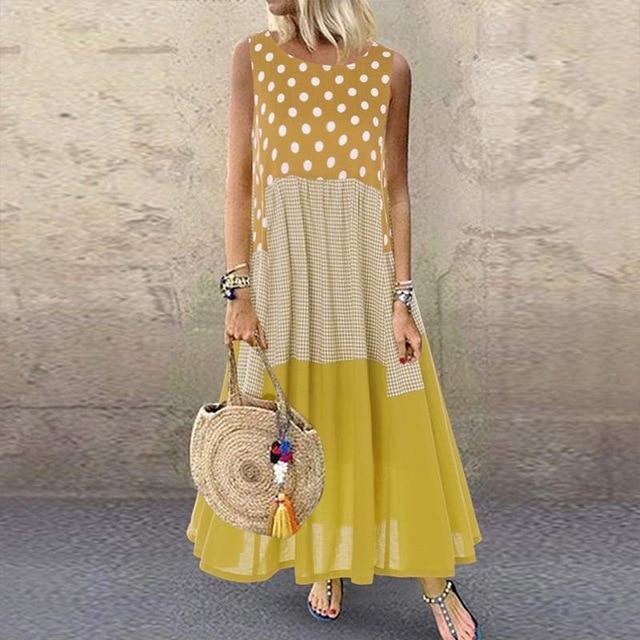 Buddha Trends Dress Yellow/Sleeveless / S Bella Vita Boho Chic Dress