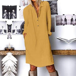 Buddha Trends Kleid Gelb / XL Modern Boho Plus Size Hemdkleid